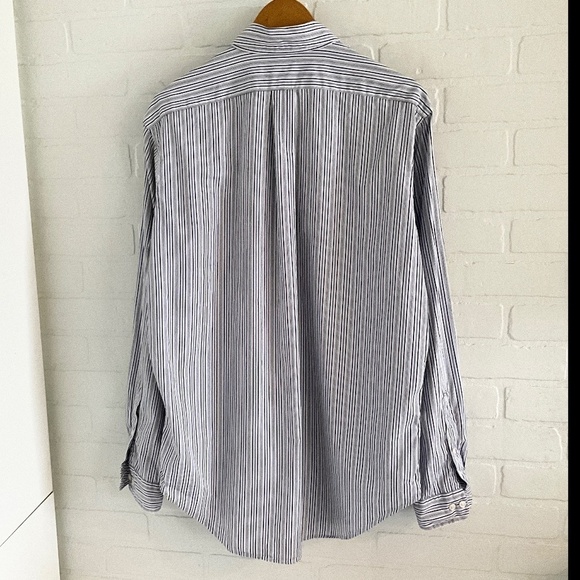 Ralph Lauren Blue Label Button down shirt Stripe Blue/White/Navy Size 16 34/35 - Picture 9 of 14